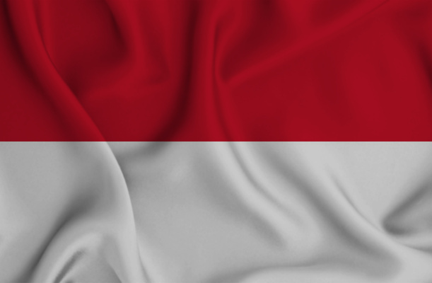 waving flags of indonesia